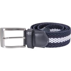 Alberto Gürtel Braided Stripe, Rot/weiß