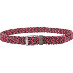 Alberto Gürtel Damen Braided Tip, Oliv/pink