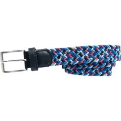 Alberto Gürtel Multicolor Braided, Navy/weiß/braun