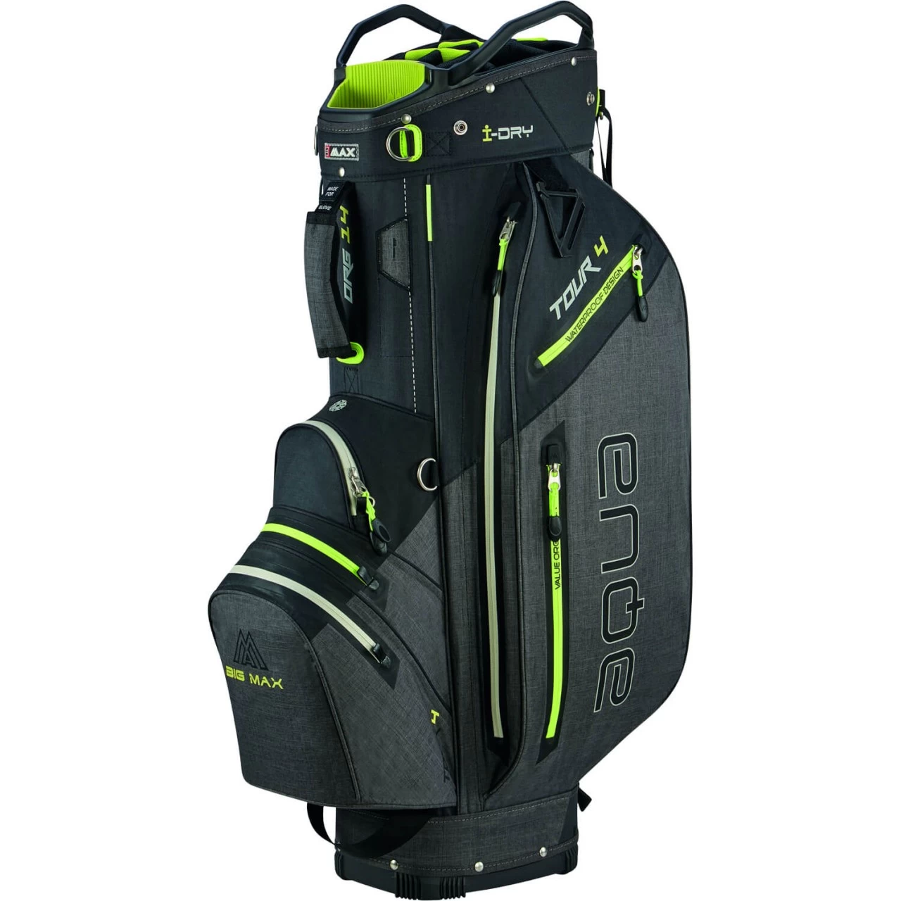 BIG MAX Cartbag Aqua Tour 4, Schwarz/grau/grün 1 BIG MAX Cartbag Aqua Tour 4, Schwarz/grau/grün
