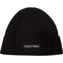 Calvin Klein Golf Beanie Chunky Knit, Schwarz