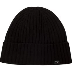 Calvin Klein Golf Beanie Waldorf Cable, Schwarz