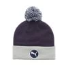 Puma Beanie WRMLBL Removeable Pom, Navy/hellgrau